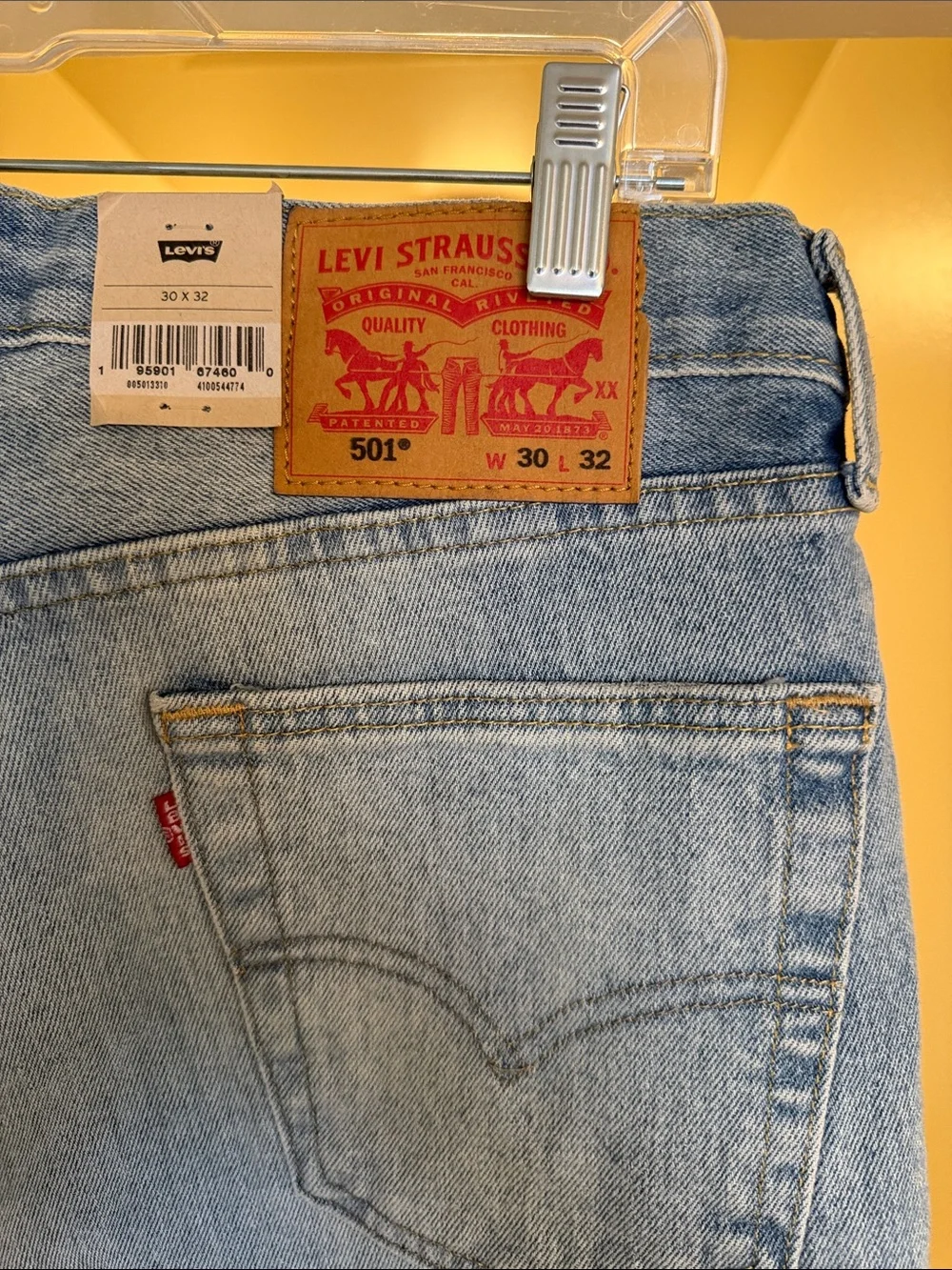 Levi's Light Blue Straight Leg 501 Jeans